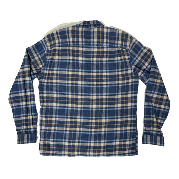 PATAGONIA Organic Cotton Flannel Long Sleeve Shirt Blue Plaid Men’s Size M (A3) - Picture 2 of 12